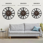Leike Large Wall Clocks,Silent,Non Ticking,Battery Operated Big Retro Round Modern Wood Wall Clock For Living Room, Bedroom,Dinn