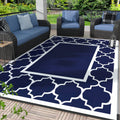 Genimo 3' X 5' Outdoor Rug Waterproof For Patio Decor, Foldable Reversible Plastic Straw Area Rugs Mat For Camper, Outside Carpe