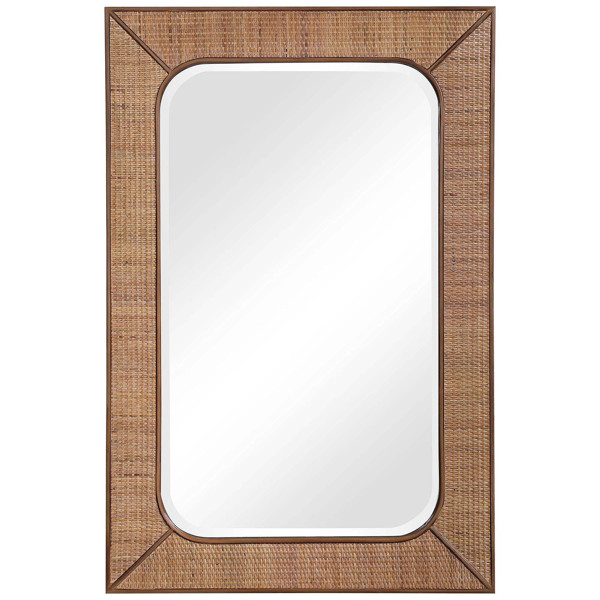 Uttermost Tahiti Warm Maple Satin 28 x 42 Wall Mirror