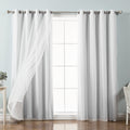 Best Home Fashion Tulle Sheer With Attached Valance & Solid Blackout Mix & Match (52' W X 96' L, Mm Vapor)