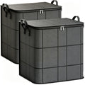 uwoneg 2Pcs Spacious Moving Storage Bin 180L, XXL Foldable Blanket Bag Organizer with Handles Zipper Lid for Quilts, Bedding and