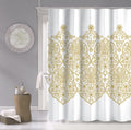 Dainty Home Palace Printed 3D Metallic Medallion Designed 100% Cotton Textured Fabric 70X72 Shower Curtain In Gold (Palscgo)