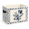 zewepri Blue Floral Pug Storage Bin, Foldable Fabric Organizer