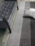 ORFA HOME Custom Size Hallway Runner Rug, Slip Resistant, 26 Inch Wide X Your Choice of Length, Squares Anthracite, 26 Inch X 27