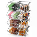 Yerliker 8 Pcs Clear Stackable Storage Bins with Lids, Extra Large