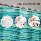 Emvency Shower Curtain Abstract Waves Watercolor Polyester 72 x 72 inches