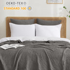 Phf Ultra Soft Waffle Weave Euro Shams Pillow Covers 26' X 26' 2 Pack, No Filling, Breathable Skin-Friendly Euro Throw Pillow Covers For Bed Couch Sofa, Grey