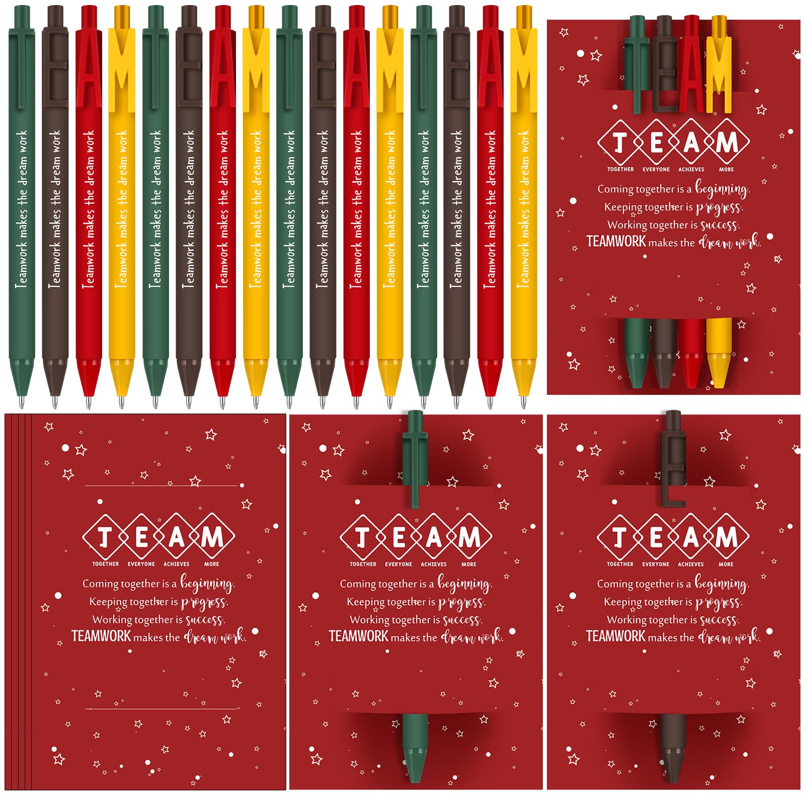 Sayglossy 28 Pcs Team Appreciation Gifts Bulk For Coworker Valentines Gifts For Work Team Ballpoint Pens With Team Together Card