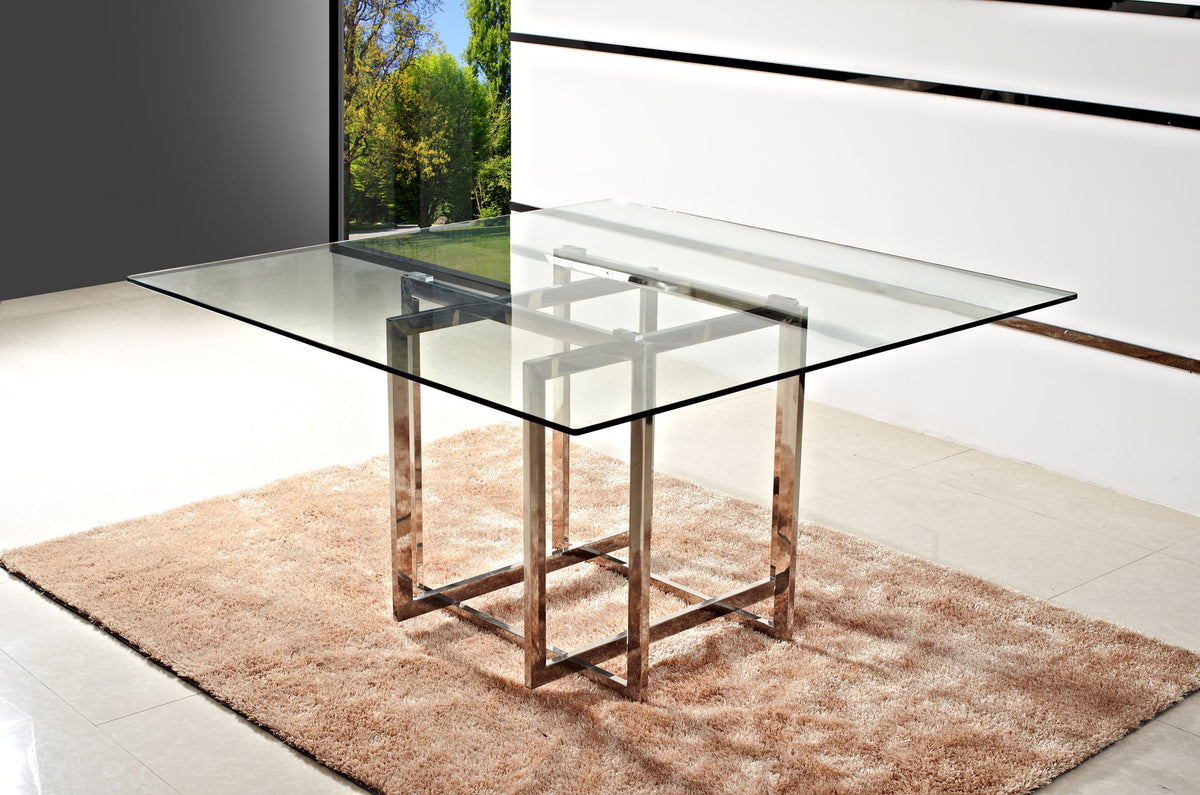 Neos Modern Furniture T200-N Dining Table, Clear
