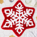 Riakrum Snowflake Rug Red Snowflake Bath Mat Winter Christmas Snowflake Bathroom Decor Welcome Mat Non Slip Christmas Bathroom R