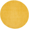 Nourison Essentials Indoor/Outdoor Yellow 6' X Round Area Rug, Easy Cleaning, Non Shedding, Bed Room, Living Room, Dining Room,