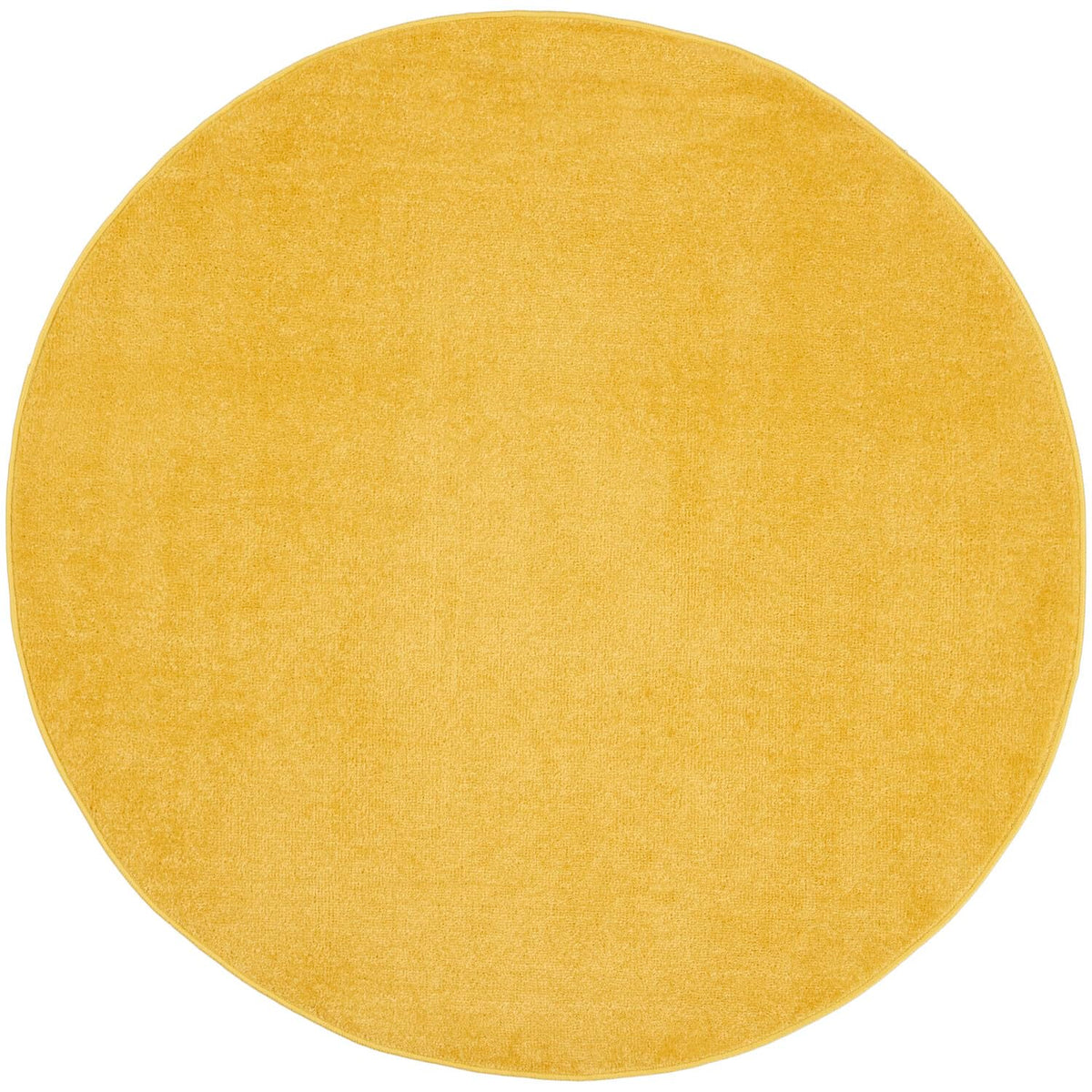 Nourison Essentials Indoor/Outdoor Yellow 6' X Round Area Rug, Easy Cleaning, Non Shedding, Bed Room, Living Room, Dining Room,
