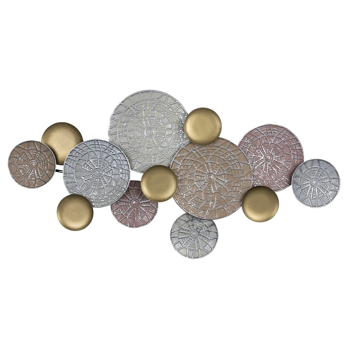 HomeRoots Multi 100% Metal Pink and Gold Metal Plate Wall DÃcor