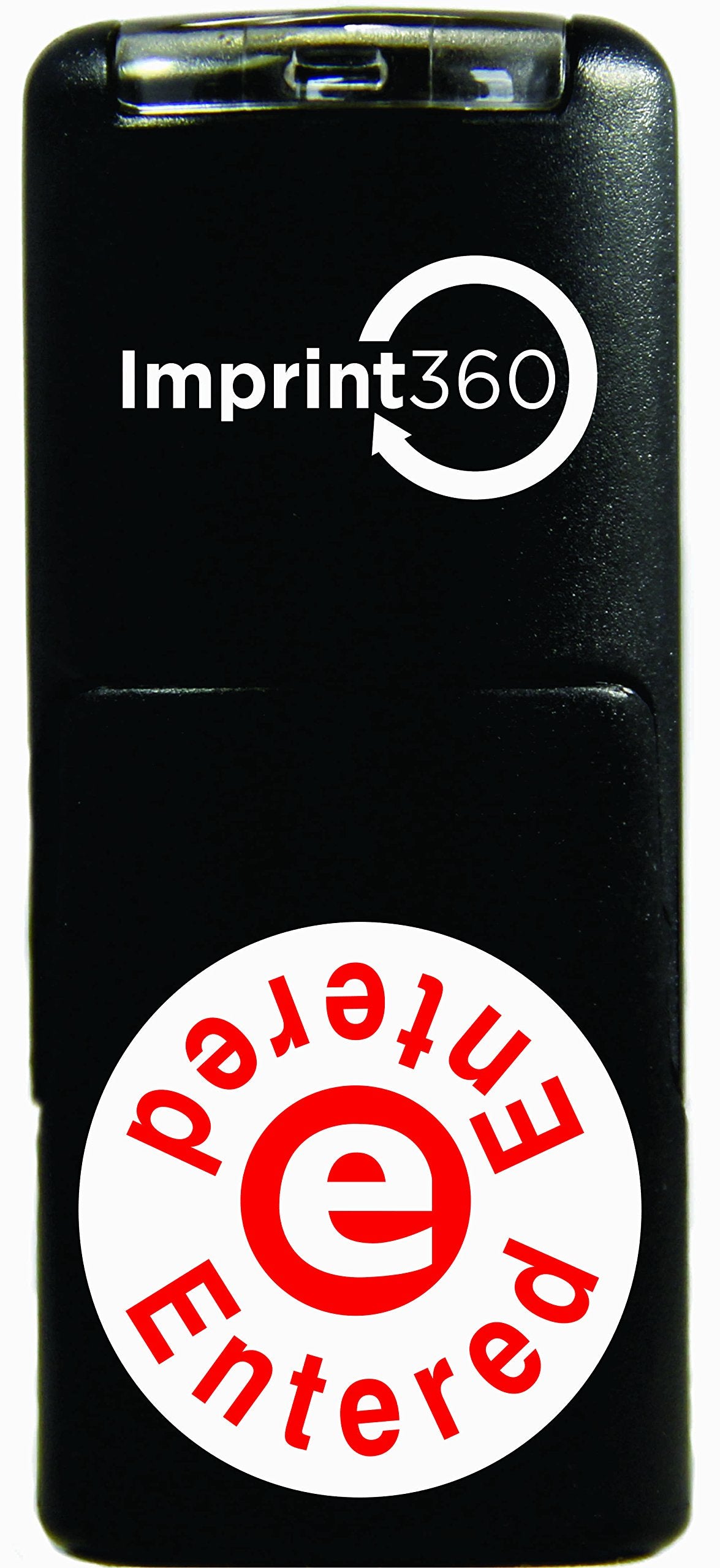 Supply360 As-Imp2011 Round Stamp Entered Written On Top And Bottom With E In The Middle, Red Ink, Durable, Light Weight Self-Ink