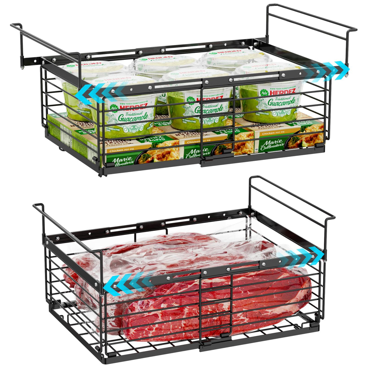 iSPECLE Freezer Organizer Bins  Adjustable Fits Chest Freezers 1020 Cu Ft
