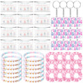 Shinylin 48 Pcs Ballet Dance Gift Bulk Include Dance Clay Bracelet Keychain Ballerina Makeup Bag Pink Hair Scrunchie for Women D
