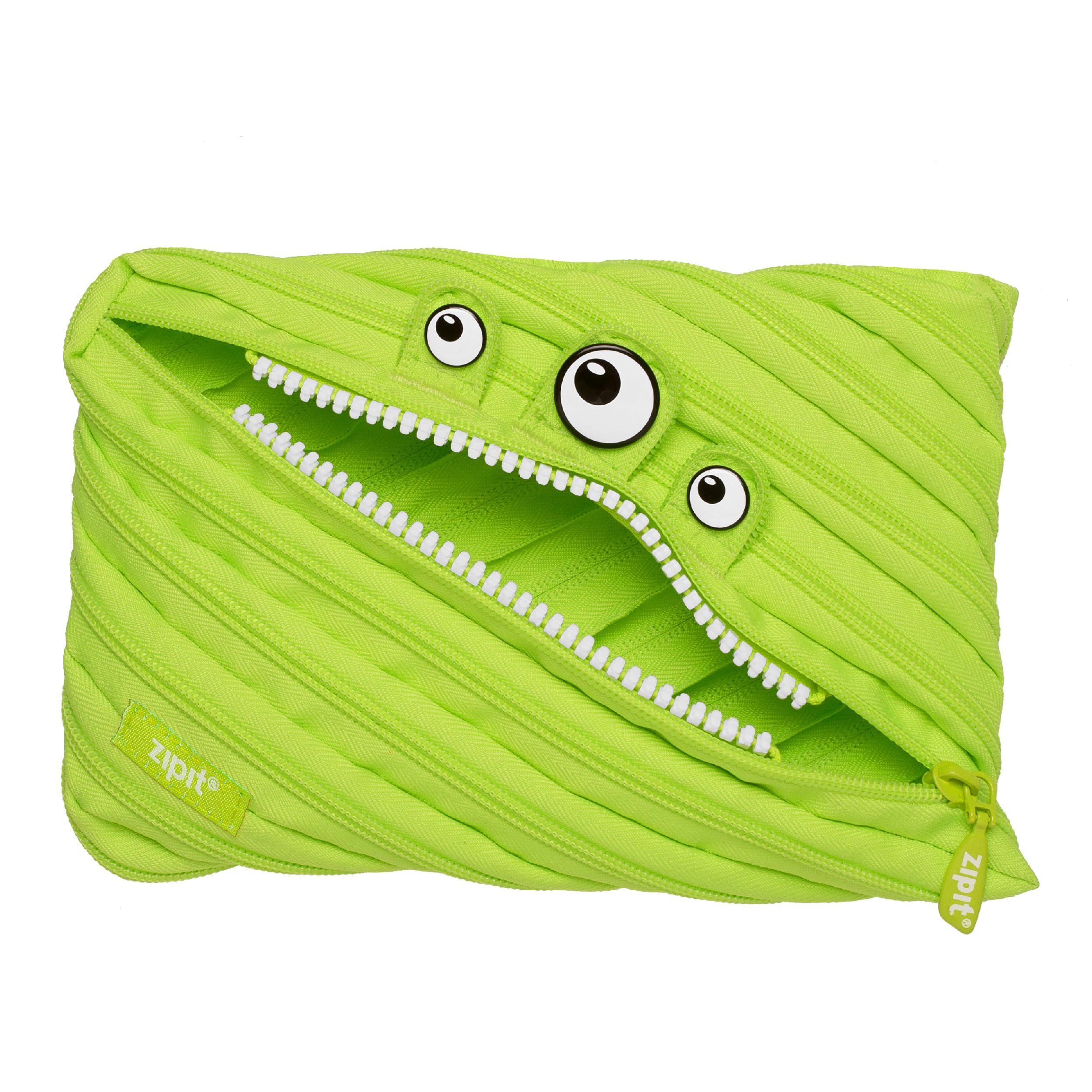 Zipit Monster Large Pencil Case For Boys Pencil Pouch For School, College And Office Pencil Bag For Kids (Green)