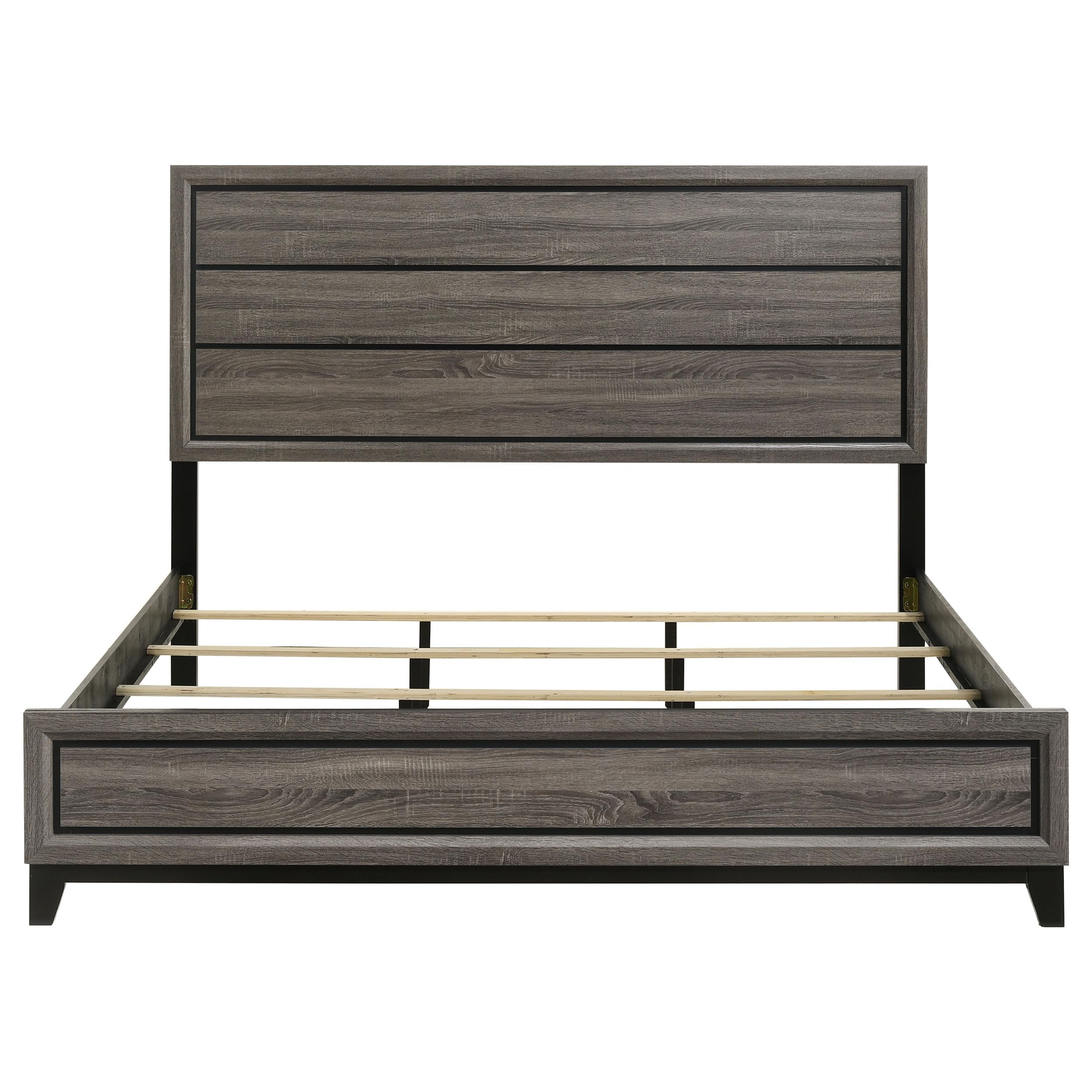 Coaster Home Furnishings Watson Transitional Wood Eastern King Size Panel Bed Frame 57-inch Headboard Grey Oak 212421KE