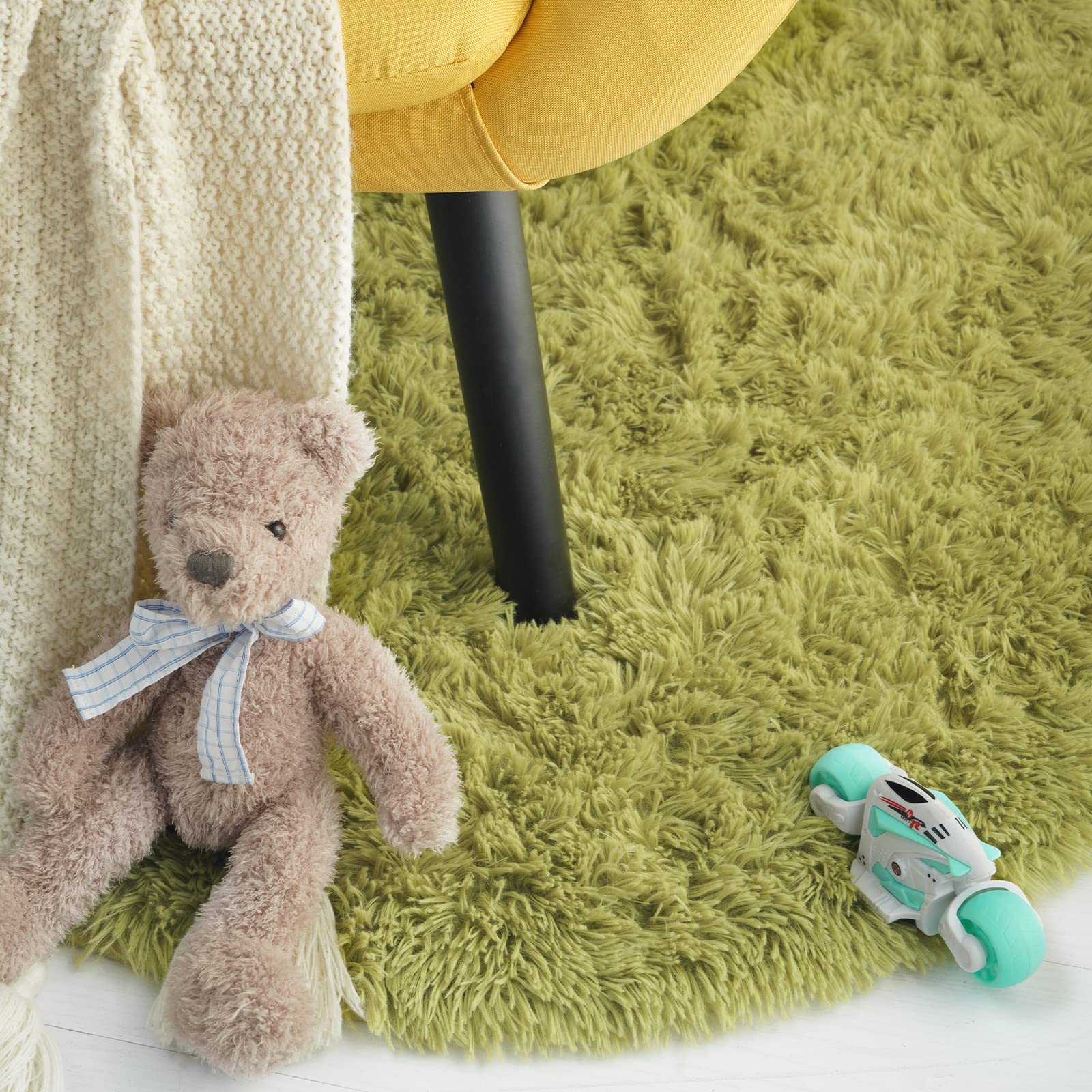 Iseau Oval Fluffy Rug Carpets, Modern Plush Shaggy Area Rug For Kids Bedroom Extra Comfy Cute Nursery Rug Bedside Rug For Boys G