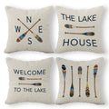 Lake House Decor Lake Pillows Case 18 X 18 Inch Set Of 4, Lake Paddle Decor, Lake House Rules Decor, Lake House Decor, Lake Hous