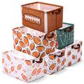 Vesici 6 Pcs Football Storage Basket for Gifts 15 x 10 x 8.6 Inch Sports Storage Bins with Handle Football Organizer Waterproof 