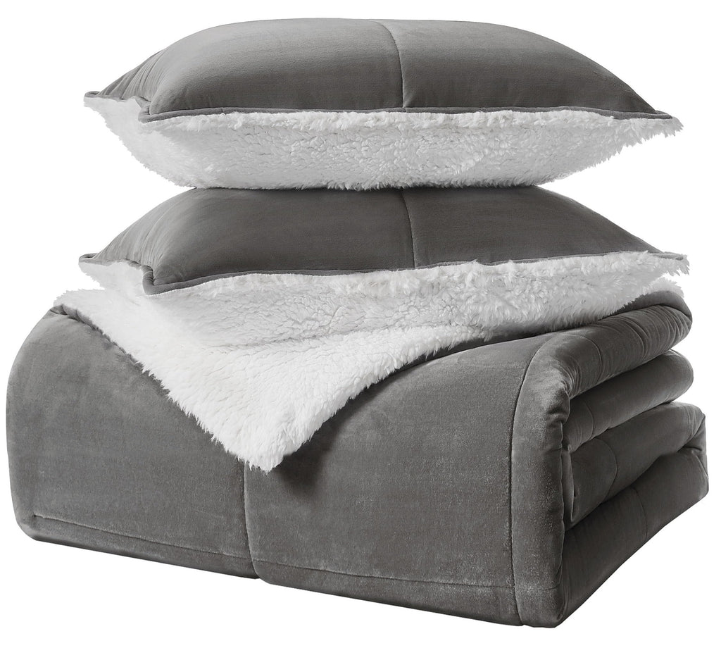 UGG 00517 Blissful Full-Queen Comforter Set Reversible Comforter and Pillow Shams Machine Washable Soft Cozy Bedding Queen Size 