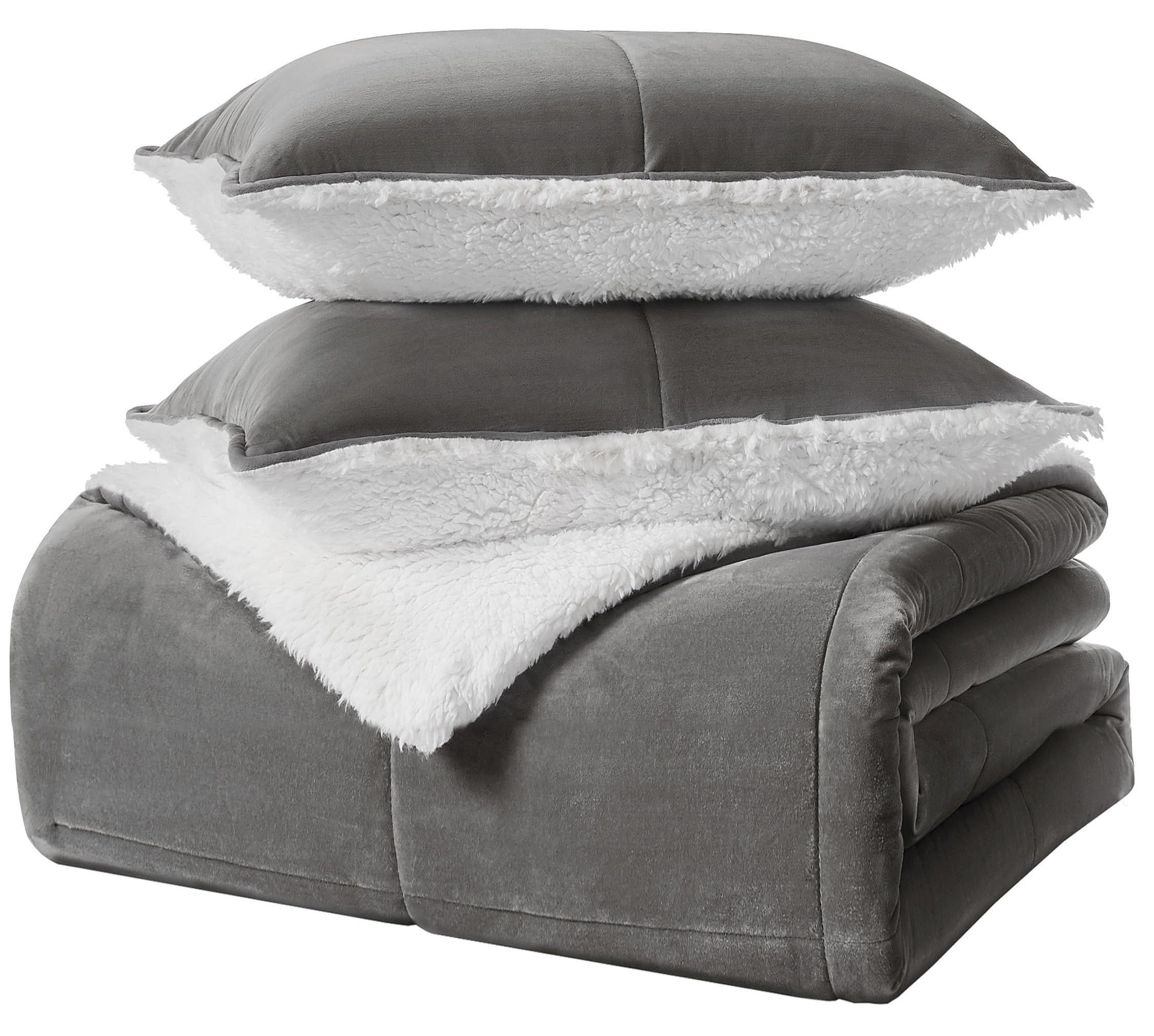 UGG 00517 Blissful Full-Queen Comforter Set Reversible Comforter and Pillow Shams Machine Washable Soft Cozy Bedding Queen Size 