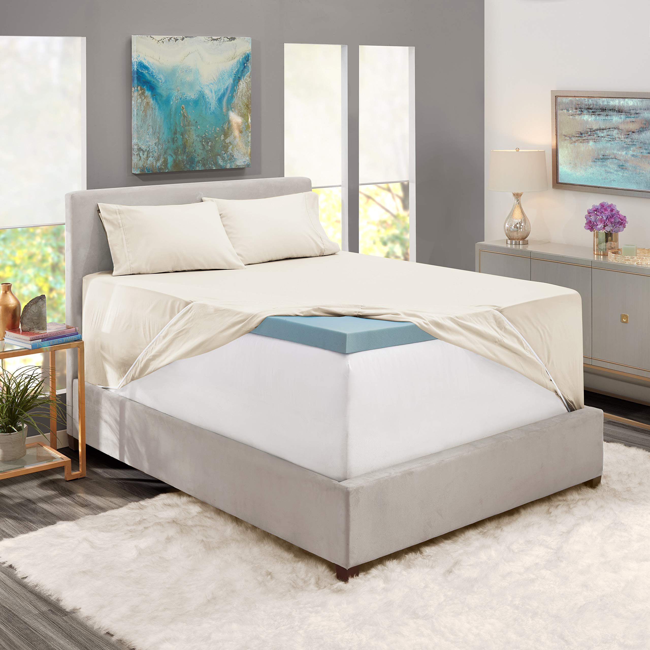 Nestl Extra Deep Pocket Sheets - Fits Mattress 18-24 Inches Deep, Extra Deep Pocket King Size Sheets Sets, 4 Piece King Size Sheets, King Sheets Deep Pocket, Off White Sheets