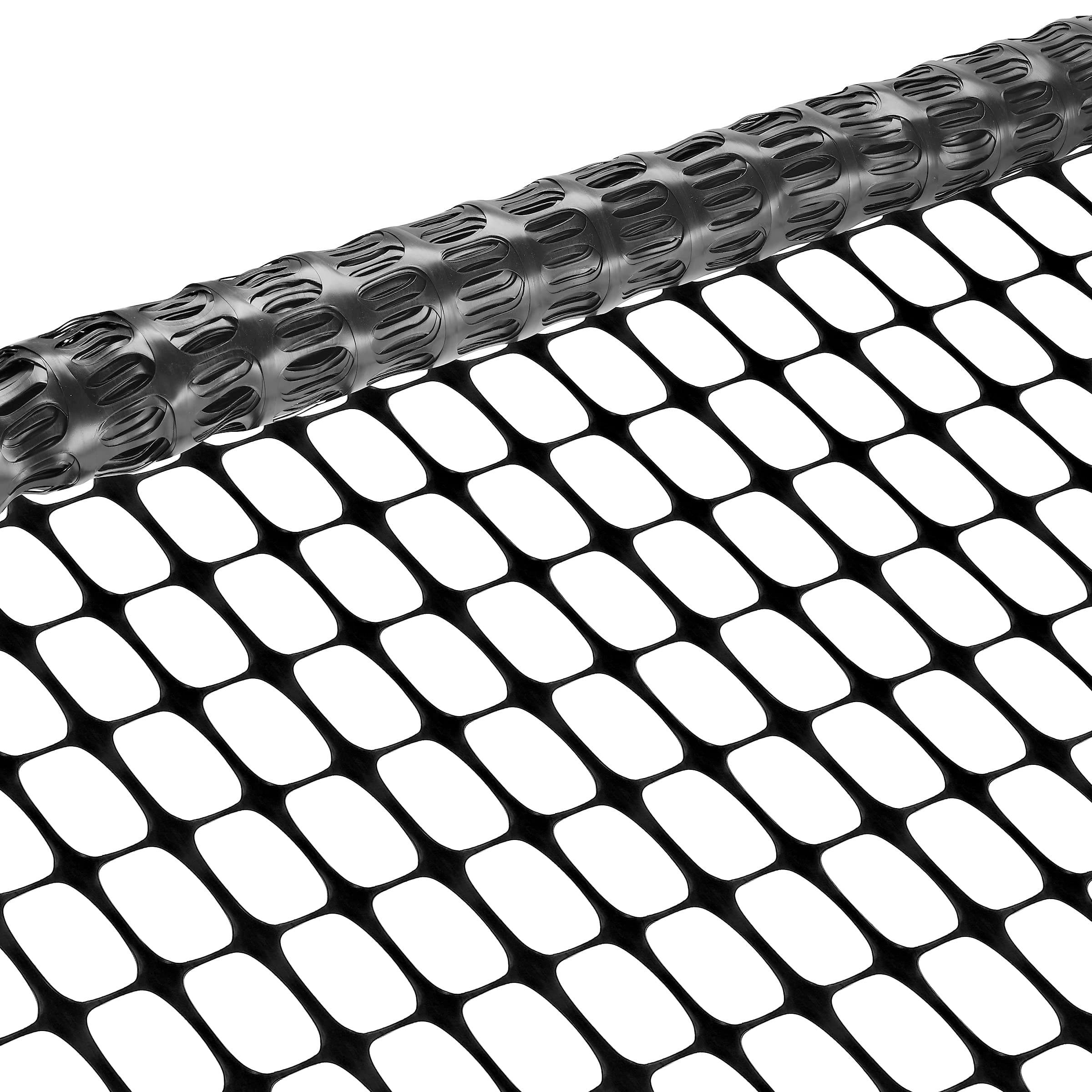 Boen 4' X 100' Black Temporary Fencing, Mesh Snow Fence, Plastic, Safety Garden Netting, Above Ground Barrier, For Deer, Kids, S