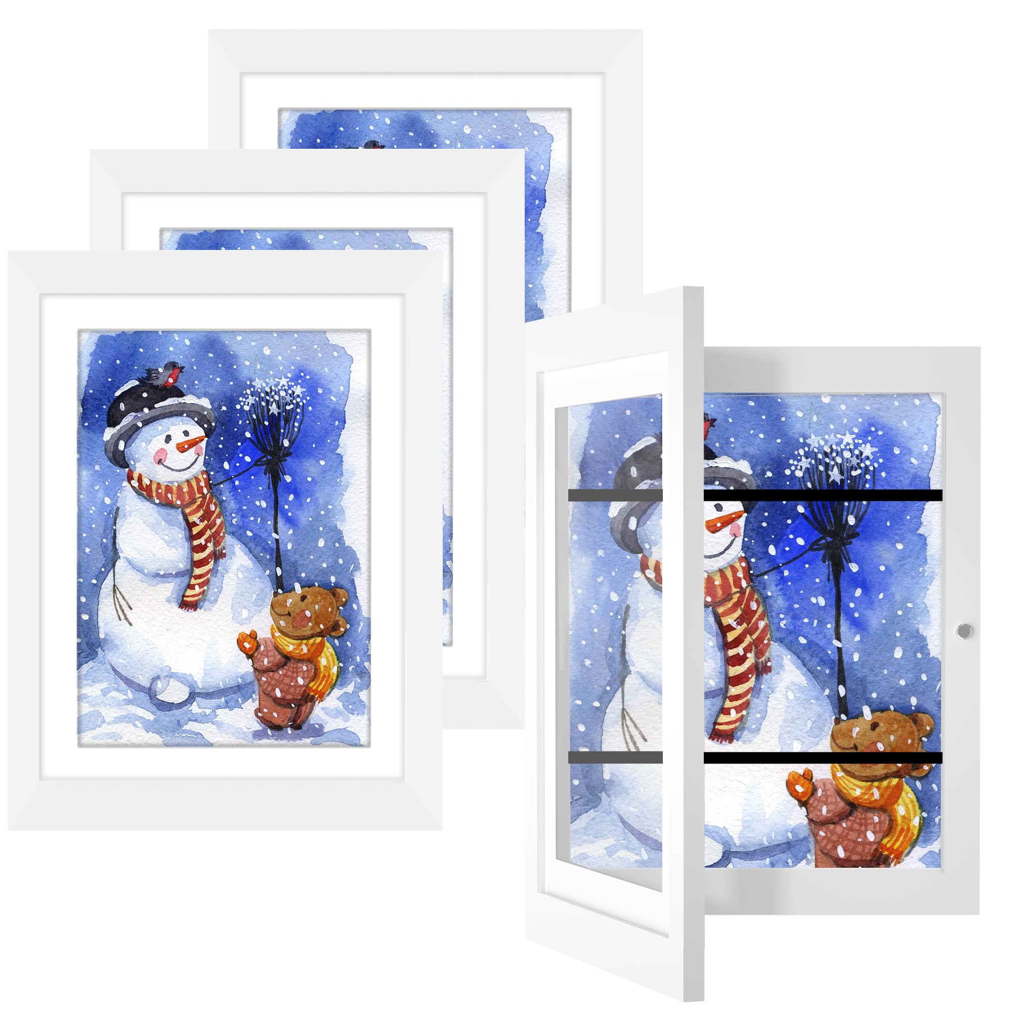 Orionstar 4 Pack Kids Art Frames, Kids Artwork Picture Frames Changeable, Front Opening Picture Display Frames, Holds 11.8X8.5 1