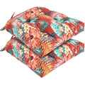 In4 Care Indoor/Outdoor Tufted Seat Cushions With Ties Set Of 2, 19'X19' Chair Cushions For Dining Chairs, Waterproof Overstuf