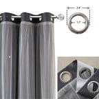 Yancorp Grey Curtains For Bedroom Living Room Thermal Insulated Kids Curtain Hollow-Out Star Window Nursery Curtain 63 Inches Length Room Darkening Grommet(Grey,52 * 63),1 Panel