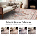 Ashler Boho Rug, 6X9 Area Rugs, Vintage Rugs, Large Area Rug, Rugs For Living Room, Bedroom, Kitchen, Dinner, Blush/Beige Home D