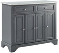 Crosley Furniture Avery Kitchen Island with Storage Shelves, Microwave Stand, Coffee Bar, Gray