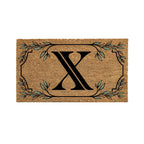 Evergreen Monogram Coir Doormat | Letter X | Front Door Mat For Outdoor Indoor Entrance | 28X16 Inches | Non-Slip Backing Doorwa