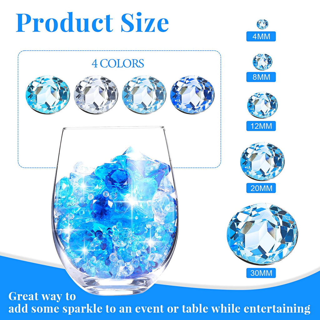 Hicarer 800 Pieces Diamond Decorations Acrylic Diamond Table Scatter Crystals For Table For Vase Fillers Party Table (Gradient B
