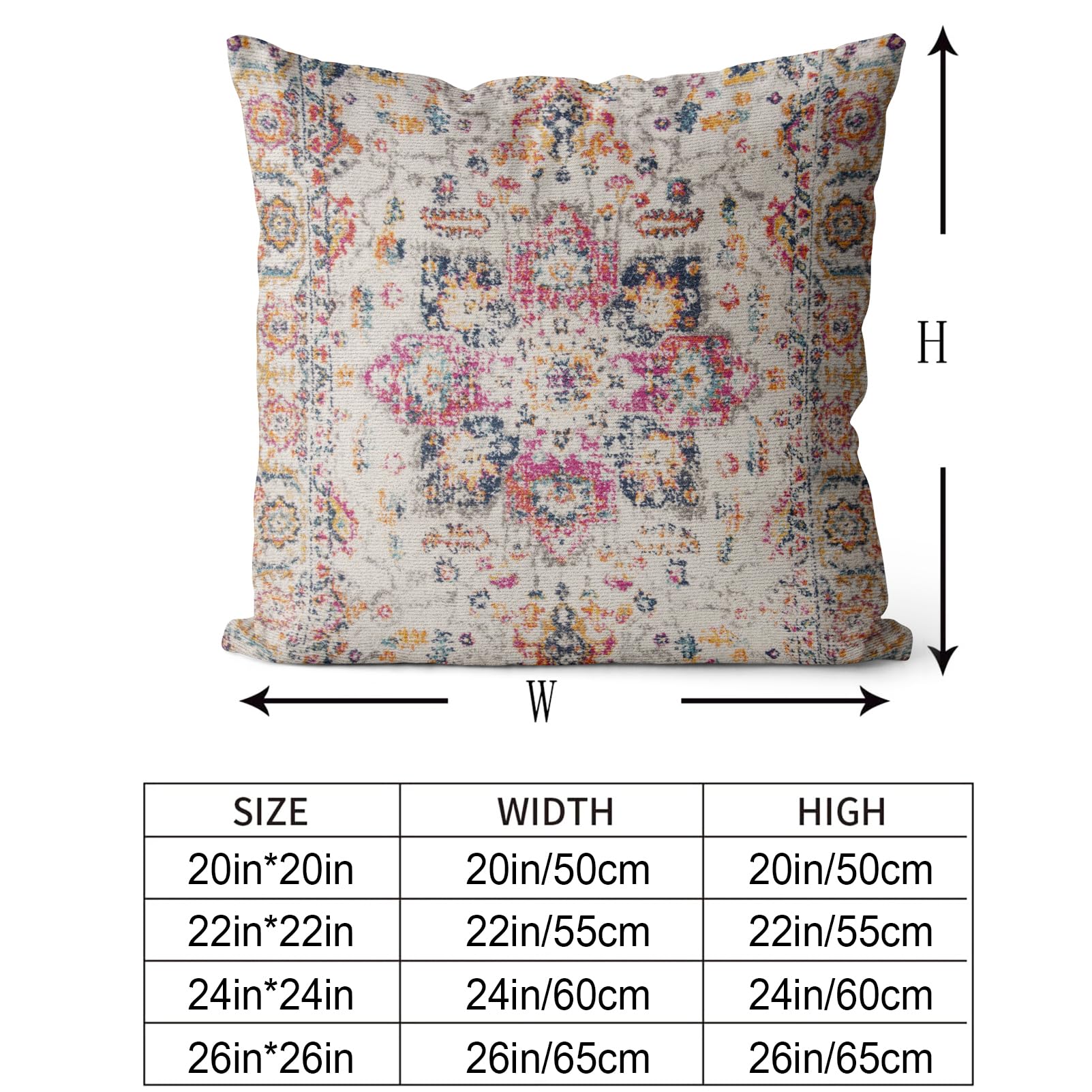 Snycler Boho Throw Pillow Covers 26X26 Inch Set Of 2 Burnt Yellow Terracotta Rust Colored Throw Pillows Double Sided Boho Home S