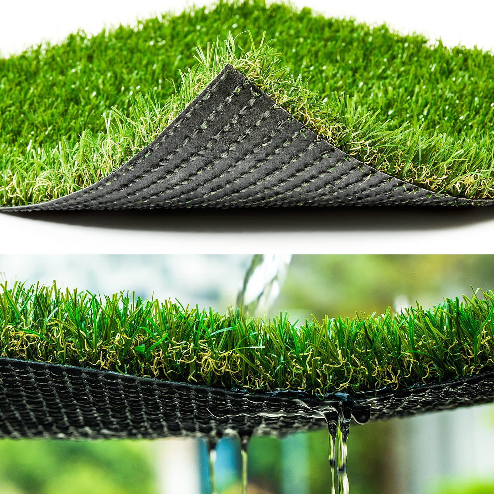 Artificial Grass Synthetic Thick Fake Grass Rug 7 Ft X 66 Ft, Freadem Dog Artificial Turf Grass Mat With Drainage, For Outdoor L