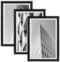 ELSKER&HOME 13x19 Picture Frame Black, 13x19 Frame 3 Pack Display Poster 11x17 with Mat or 13x19 without Mat, Horizontal and Ver