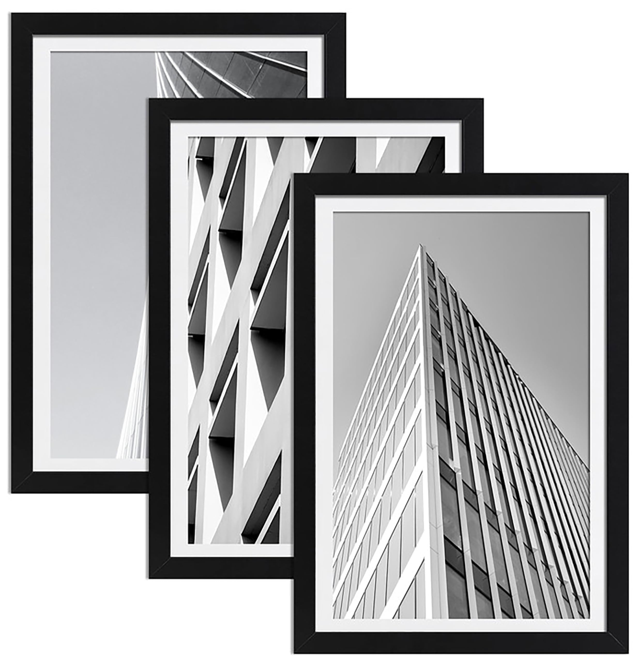 ELSKER&HOME 13x19 Picture Frame Black, 13x19 Frame 3 Pack Display Poster 11x17 with Mat or 13x19 without Mat, Horizontal and Ver