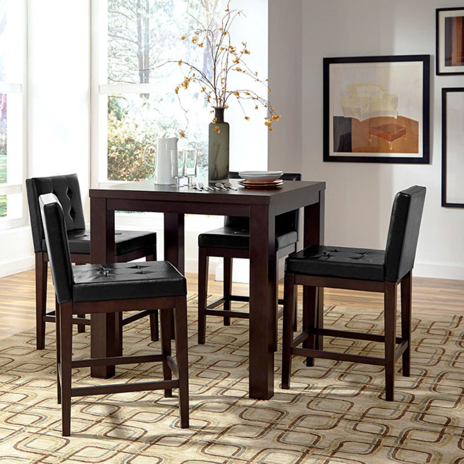 Progressive Furniture Athena Counter Square Dining Table Dark Chocolate