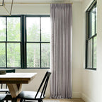 Twopages Double Layer Lined Pinch Pleated Curtain Rock Grey Linen Blend Light Filtering Room Darkening Curtain For Kitchen, Wind