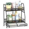 2-Tier Bathroom Organizers and Storage with Drawer, Bathroom and Makeup Organizer Countertop, Easy to Install, Ideal for Bathroo