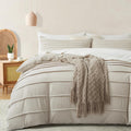 Oli Anderson Linen Duvet Cover Queen Size - Pleated Queen Duvet Cover, 3Pcs Soft And Breathable Textured Bedding Set With Zipper