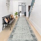 Morebes Vintage Hallway Runner Rug 2x10,Machine Washable Kitchen Runner Rugs Non Skid Washable,Soft Distressed Non-Shedding Carp