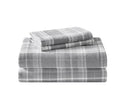 Laura Ashley Home - King Sheets, Cotton Flannel Bedding Set, Brushed For Extra Softness  Comfort (Mulholland Plaid Grey, King)