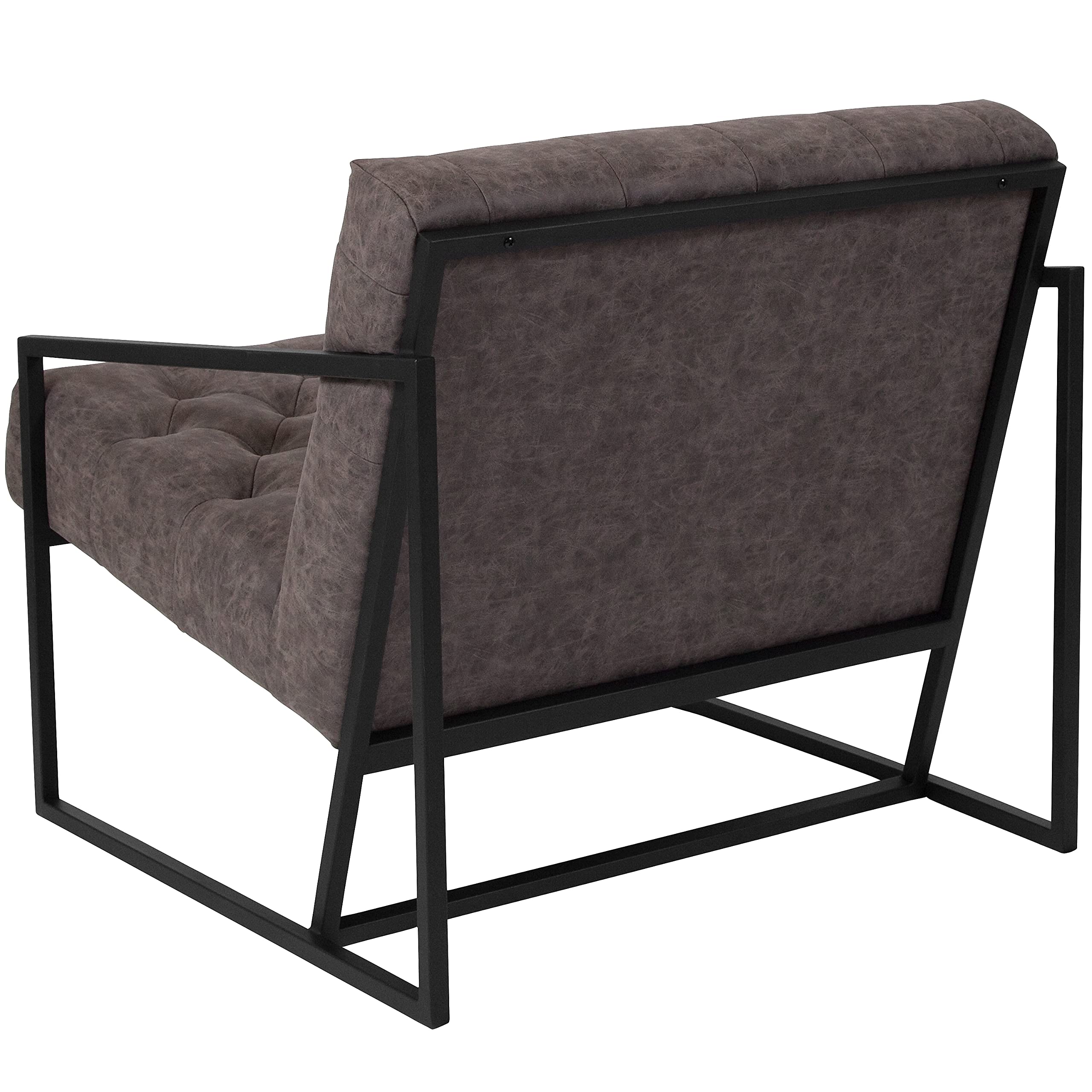 Flash Furniture Hercules Madison Series Retro Gray Leathersoft Tufted Lounge Chair