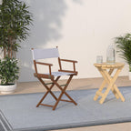 Casual Home Director'S Chair ,Honey Oak Frame/White Canvas,18" - Classic Height