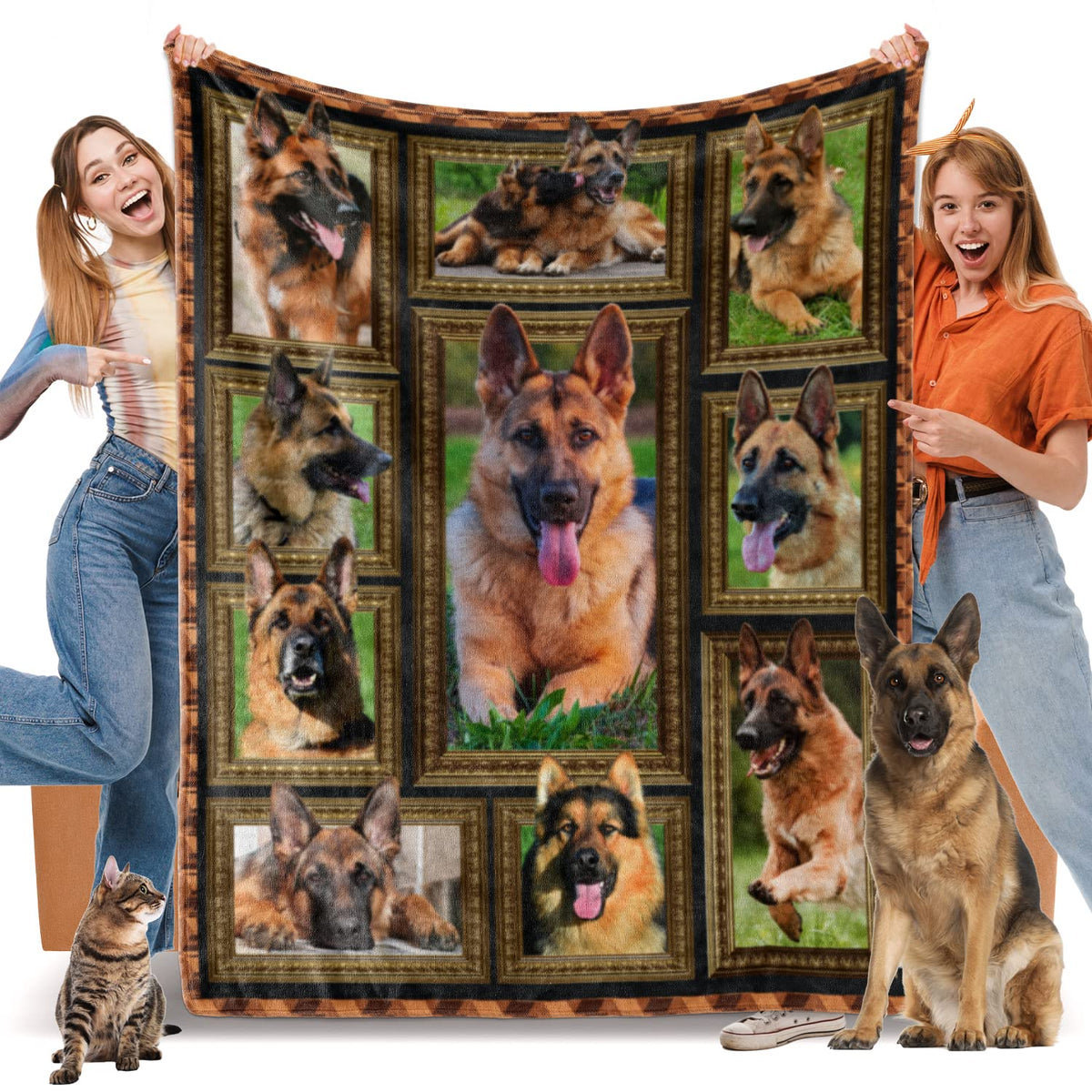 German Shepherd Blanket, Fleece Throw Blanket For Couch Bed, Soft Cozy Lightweight Warm Flannel Blankets And Throws For Sofa Liv