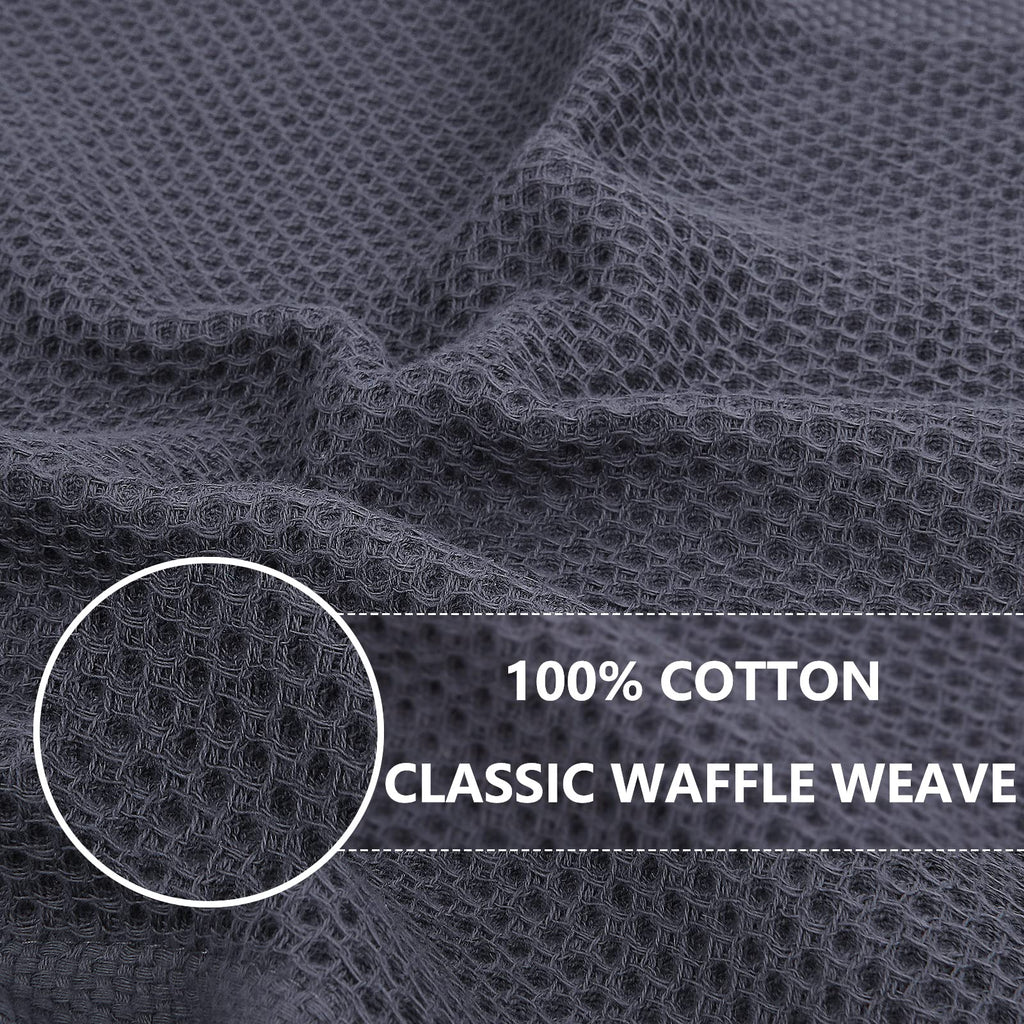Homaxy 100% Cotton Waffle Weave Kitchen Dish Cloths, Ultra Soft Absorbent Quick Drying Dish Towels, 12X12 Inches, 6-Pack, Dark G